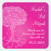Verzierter Baum Rosa Bat Mitzvah