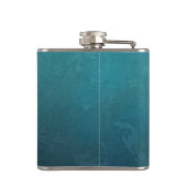 Verzierter blau eingeprägter Damast Flachmann (Rückseite)