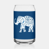 Verzierter blauer Elefant mit individuellem Muster Dosenglas (Rückseite)