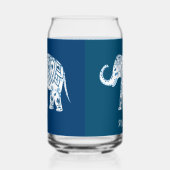 Verzierter blauer Elefant mit individuellem Muster Dosenglas (Rechts)