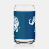 Verzierter blauer Elefant mit individuellem Muster Dosenglas (Links)