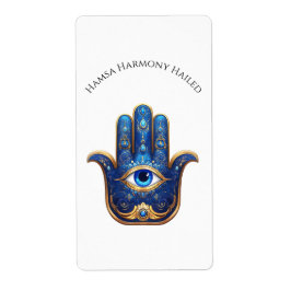 Verzierter Blauer Hamsa Hand mit dem bösen Augensy