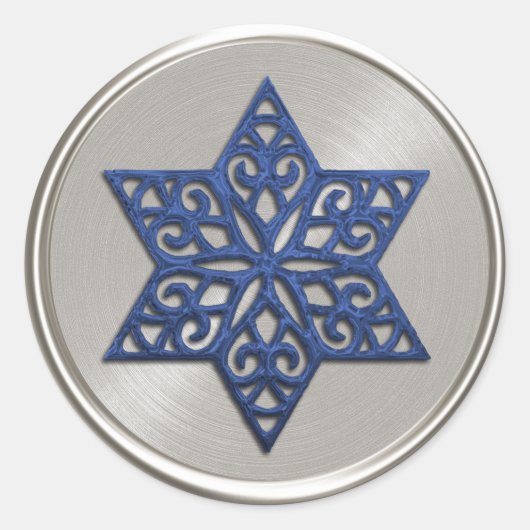 Verzierter Blue Star von David Umschlag Aufkleber (Vorderseite)