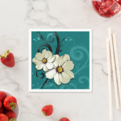 Verzierter BlumenBlüh | Türkis Serviette (Beispiel)