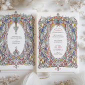 Verzierter Blumenrahmen Vintage Hochzeit Einladung