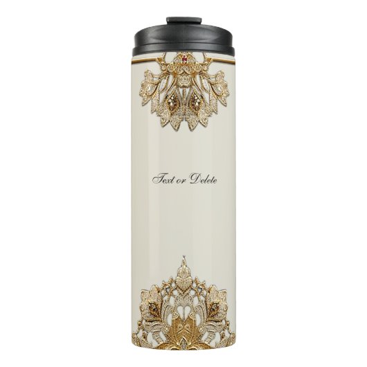 Verzierter Blumenthermaltumbler Thermosbecher (Vorderseite)