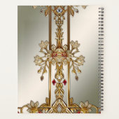 Verzierter Blütenrahmenplan aus Gold Planer (Rückseite)