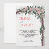 Verzierter Bogen - Einladung zur Hochzeit (Vorne/Hinten)