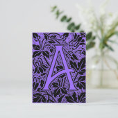 Verzierter Buchstabe "A" Postkarte (Stehend Vorderseite)