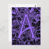 Verzierter Buchstabe "A" Postkarte (Vorne/Hinten)