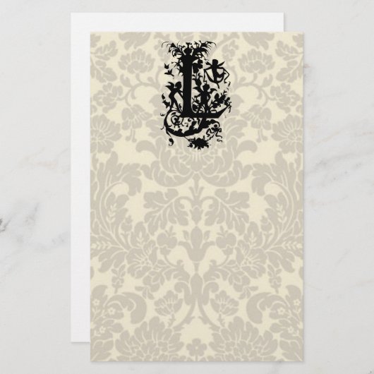 Verzierter Buchstabe "L" Briefpapier (Vorne/Hinten)