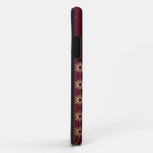 Verzierter Burgunder-Goldmuster-Band-Bogen Case-Mate iPhone Hülle (Hinten/Rechts)