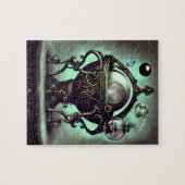 Verzierter Cauldron mit grünem Kristallball und Or Puzzle (Horizontal)