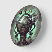 Verzierter Cauldron mit grünem Kristallball und Or Runde Wanduhr (Winkel)