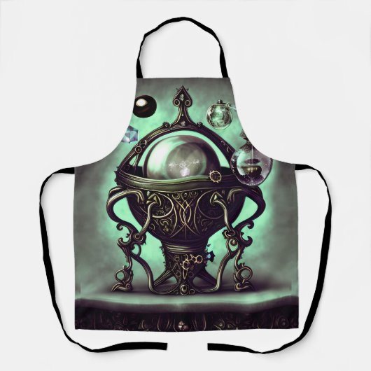 Verzierter Cauldron mit grünem Kristallball und Or Schürze (Vorderseite)