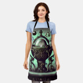 Verzierter Cauldron mit grünem Kristallball und Or Schürze (Getragen)