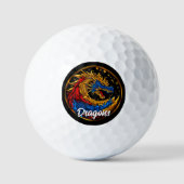 Verzierter chinesischer Drache mit mehreren Farben Golfball (Vorderseite)