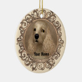 Verzierter Cocker-Spaniel-Zierling Keramik Ornament (Rechts)