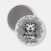 Verzierter Dalmatiner Magnet (Vorderseite/Rückseite)