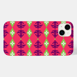 Verzierter Damask Diamant Streifen Case-Mate iPhone 14 Plus Hülle