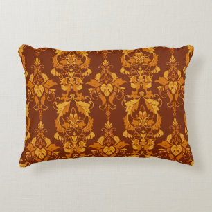 Verzierter Damask: Vintages elegantes Hintergrundb Dekokissen