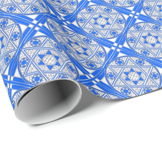 Verzierter David-Star Geschenkpapier (Rolleneckpunkt)