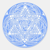 Verzierter David-Star Runder Aufkleber (Vorderseite)