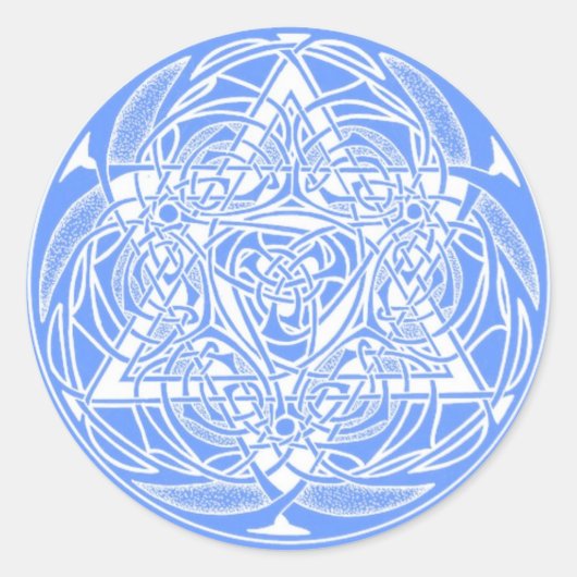 Verzierter David-Star Runder Aufkleber (Vorderseite)