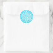 Verzierter David-Star Runder Aufkleber (Tasche)