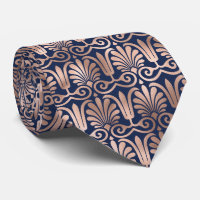Verzierter Deko Muster Rose Gold Navy Blue