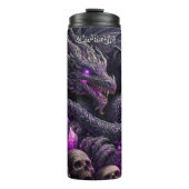 Verzierter Drache mit Lila Kristallen Thermosbecher (Vorderseite)