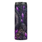 Verzierter Drache mit Lila Kristallen Thermosbecher (Rückseite)