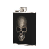 Verzierter dunkler Schädel Flachmann (Links)