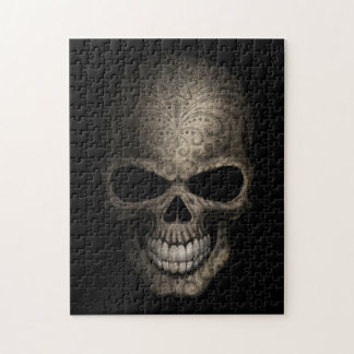 Verzierter dunkler Schädel Puzzle