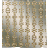 Verzierter Duschvorhang aus weißem Blumengold (Vorderseite)