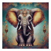 Verzierter Elefant auf 2 Glossy Poster (Vorderseite)