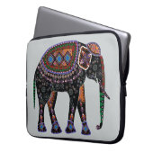 Verzierter Elefant Laptopschutzhülle (Vorderseite Links)