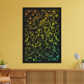 verzierter Elefant Leinwanddruck (Insitu (Wohnzimmer))