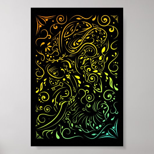 verzierter Elefant Poster (Vorne)