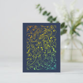 verzierter Elefant Postkarte (Stehend Vorderseite)