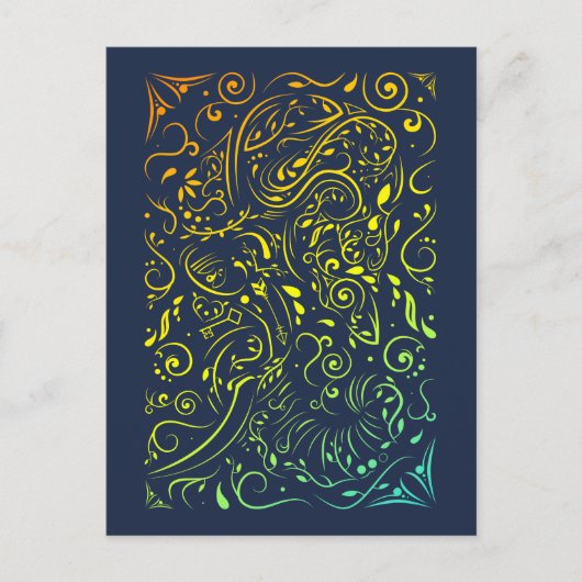 verzierter Elefant Postkarte (Vorderseite)