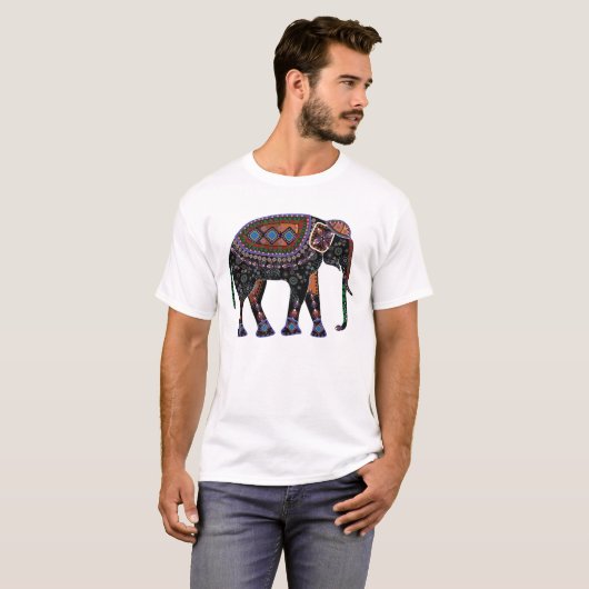Verzierter Elefant T-Shirt (Vorne ganz)