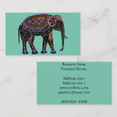 Verzierter Elefant Visitenkarte (Vorne/Hinten)