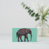 Verzierter Elefant Visitenkarte (Stehend Vorderseite)