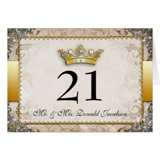 Verzierter Fairytale-Wedding Tischnummer-Karte