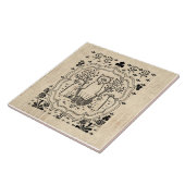 Verzierter Fuchs und Kaninchen Süße Tier Art Fliese (Seite)