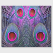 Verzierter Fuchsie-Lila Pfau versieht GESCHENKE Geschenkpapier (Flach)