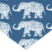 Verzierter gemusterter blauer Elefant Kurzer Tischläufer (Ecke)