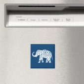 Verzierter Gemusterter Blauer Elefant Magnet (In Situ (Geschirrspüler))