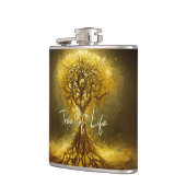 Verzierter Goldbaum von Lif antike rustikale Flasc Flachmann (Links)